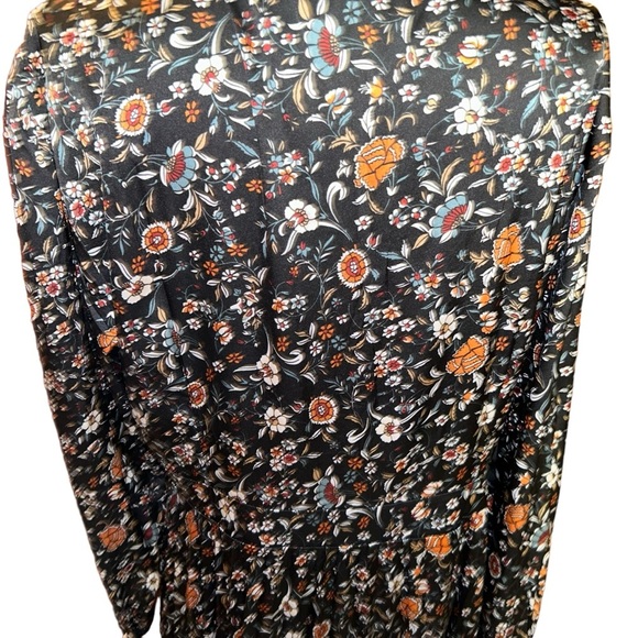 Dalia MacPhee Womens Dark Floral Pleated lace Midi Dress Size 1x plus size 14 16 - Picture 5 of 8